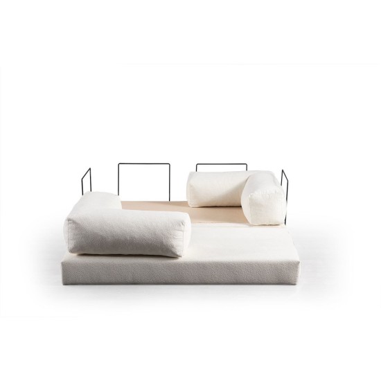 2-Seat Sofa-Bed Via Con - White White