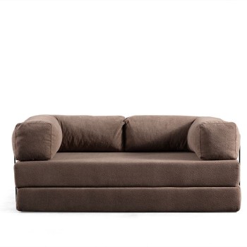 2-Seat Sofa-Bed Via Con - Brown Brown