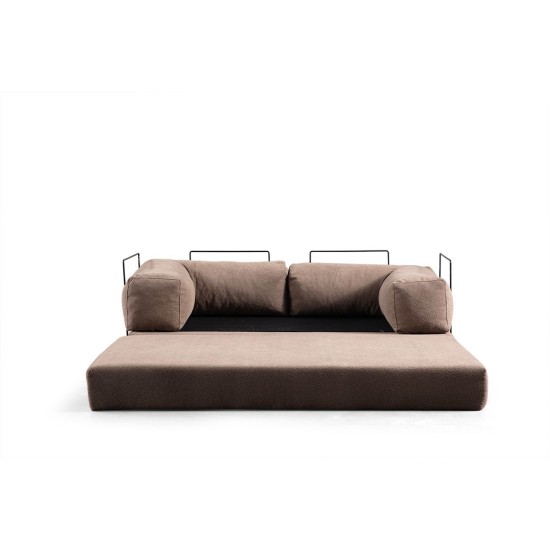 2-Seat Sofa-Bed Via Con - Brown Brown 2-Seat Sofa-Bed Via Con - Brown Brown