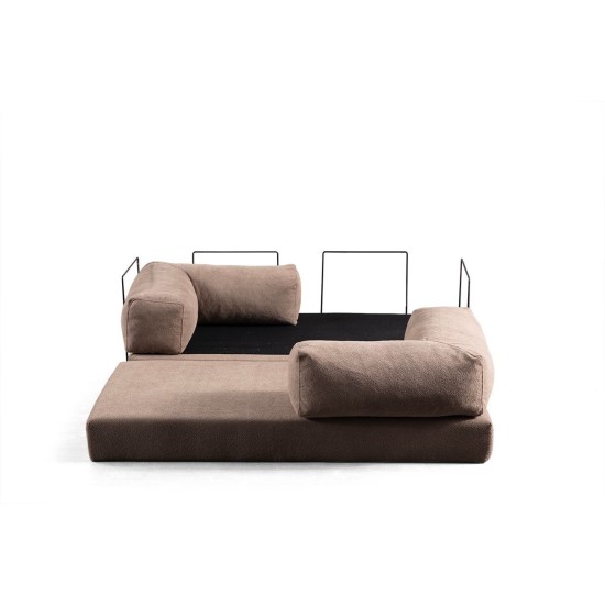 2-Seat Sofa-Bed Via Con - Brown Brown 2-Seat Sofa-Bed Via Con - Brown Brown
