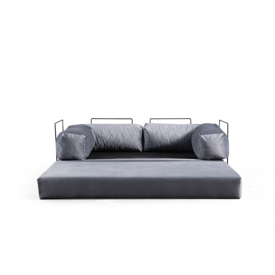 2-Seat Sofa-Bed Via Con - Pale Grey Pale Grey 2-Seat Sofa-Bed Via Con - Pale Grey Pale Grey