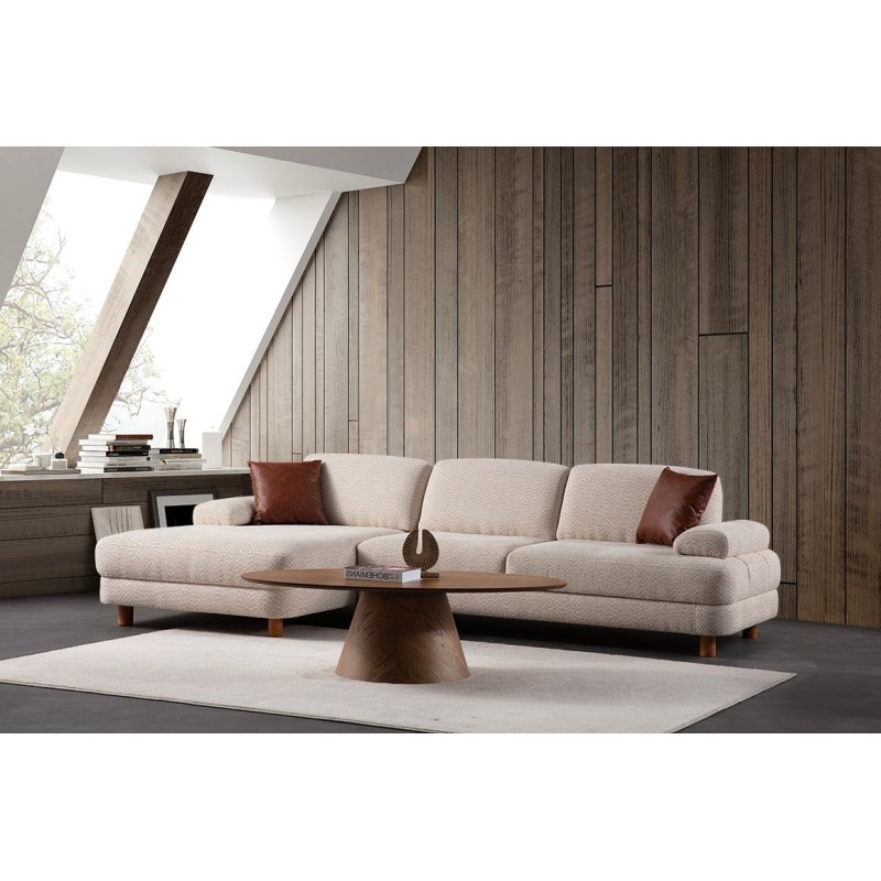 Corner Sofa-Bed Nice L Corner Left - Cream Cream