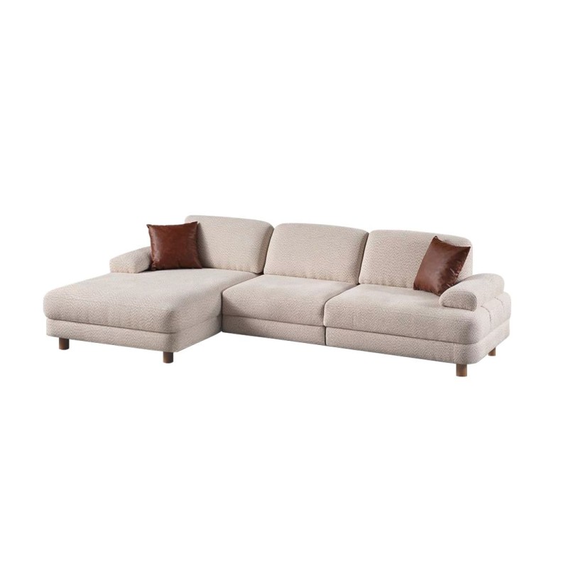 Corner Sofa-Bed Nice L Corner Left - Cream Cream