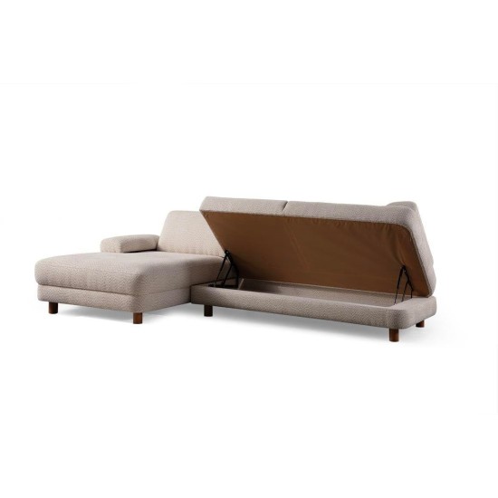Corner Sofa-Bed Nice L Corner Left - Cream Cream