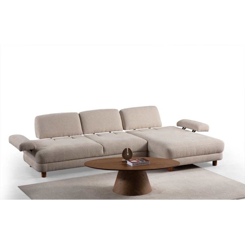 Corner Sofa-Bed Nice L Corner Right - Cream Cream