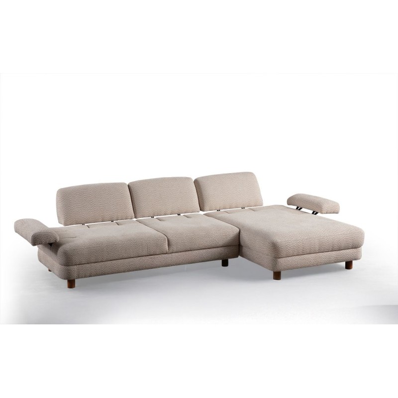 Corner Sofa-Bed Nice L Corner Right - Cream Cream