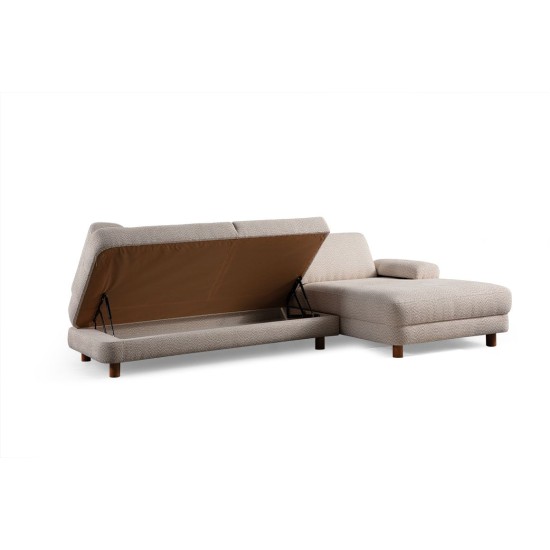 Corner Sofa-Bed Nice L Corner Right - Cream Cream Corner Sofa-Bed Nice L Corner Right - Cream Cream
