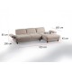 Corner Sofa-Bed Nice L Corner Right - Cream Cream Corner Sofa-Bed Nice L Corner Right - Cream Cream