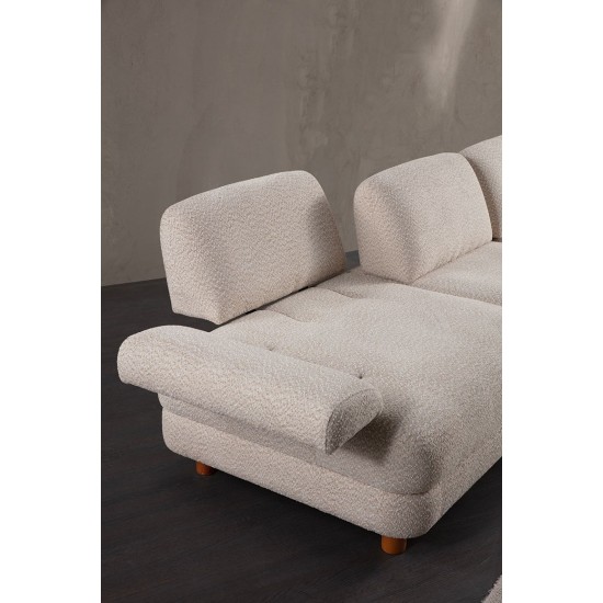 Corner Sofa-Bed Nice L Corner Right - Cream Cream Corner Sofa-Bed Nice L Corner Right - Cream Cream