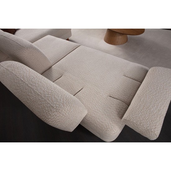 Corner Sofa-Bed Nice L Corner Right - Cream Cream Corner Sofa-Bed Nice L Corner Right - Cream Cream