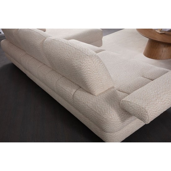 Corner Sofa-Bed Nice L Corner Right - Cream Cream Corner Sofa-Bed Nice L Corner Right - Cream Cream
