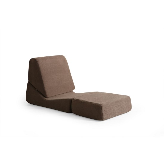 1-Seat Sofa-Bed Origami Convertable - Brown Brown 1-Seat Sofa-Bed Origami Convertable - Brown Brown