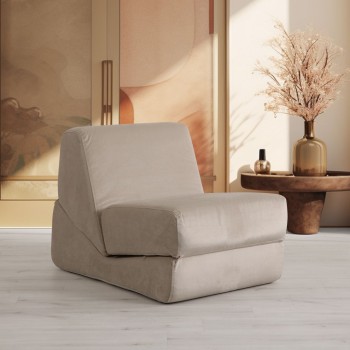 1-Seat Sofa-Bed Origami Convertable - Shiny Cream Shiny Cream