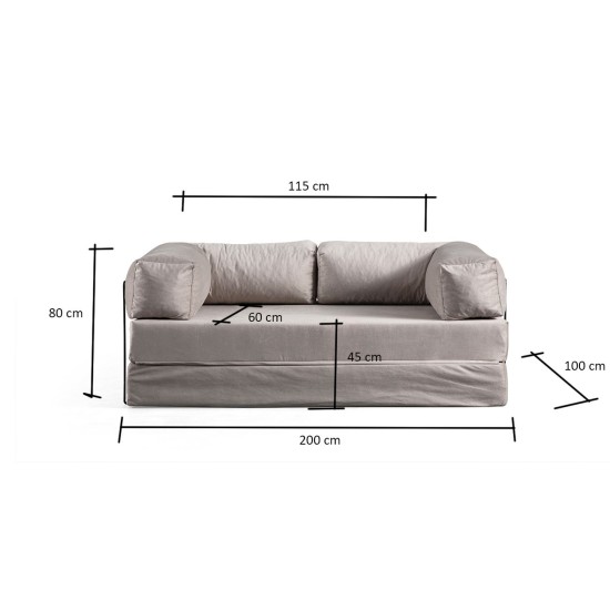 2-Seat Sofa-Bed Via Con - Beige Beige 2-Seat Sofa-Bed Via Con - Beige Beige
