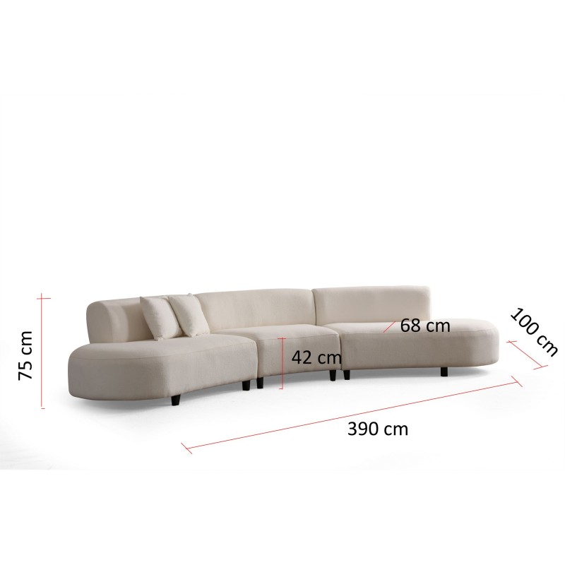 Corner Sofa Pars Cream (L1 + 01 + 1R) - Corner v2 Cream