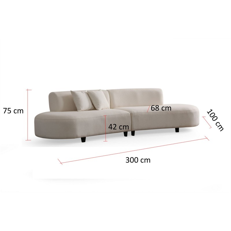 Corner Sofa Pars Cream (1L + 1R) - Corner v2 Cream