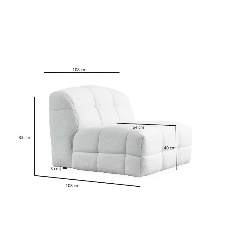 Πολυθρόνα Pescara O1 - Χρώμα White - 108x108x83εκ