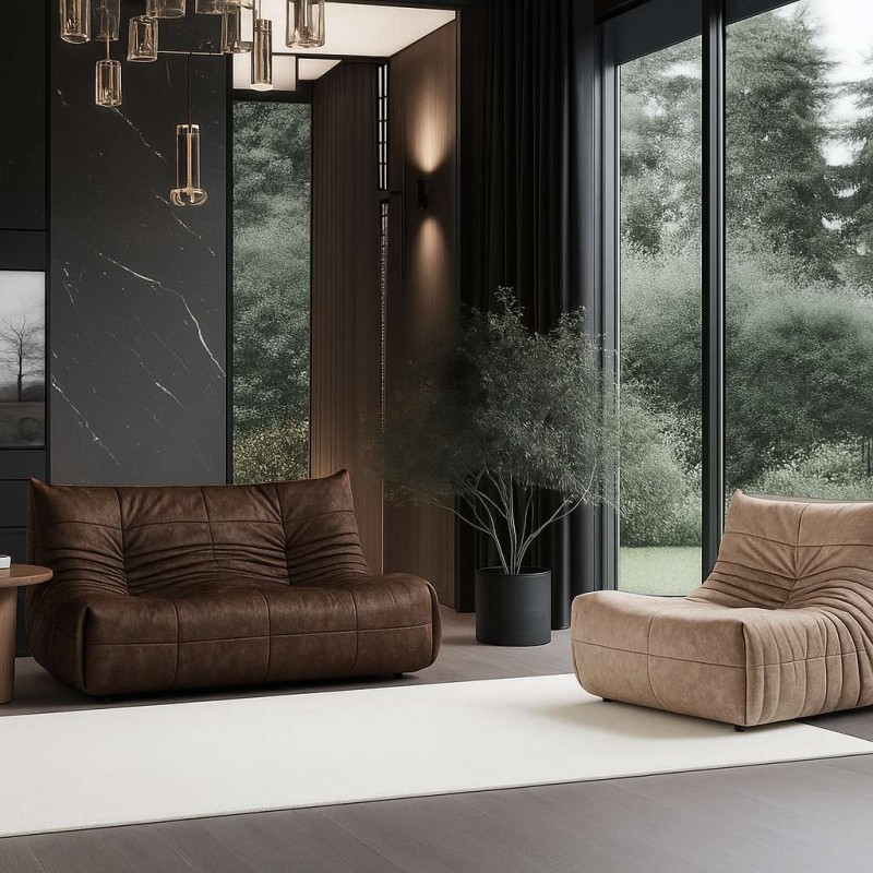 2-Seat Sofa Bocek - Brown Brown