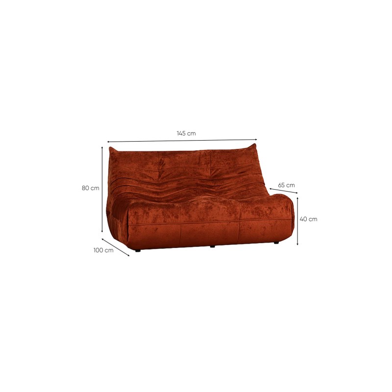2-Seat Sofa Bocek - Red Red