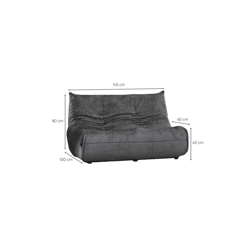 2-Seat Sofa Bocek - Dark Grey Dark Grey