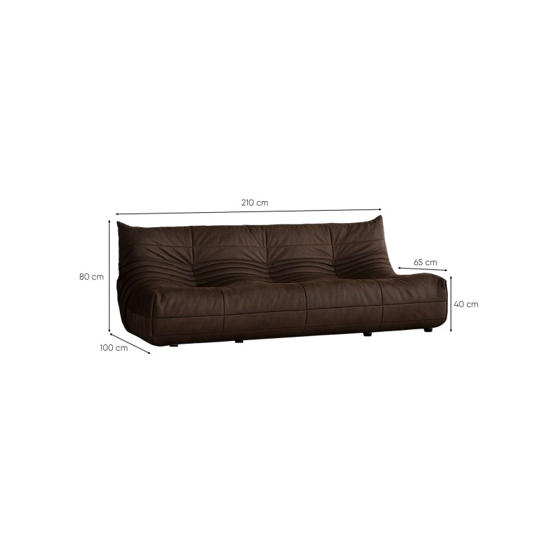 3-Seat Sofa Bocek - Brown Brown