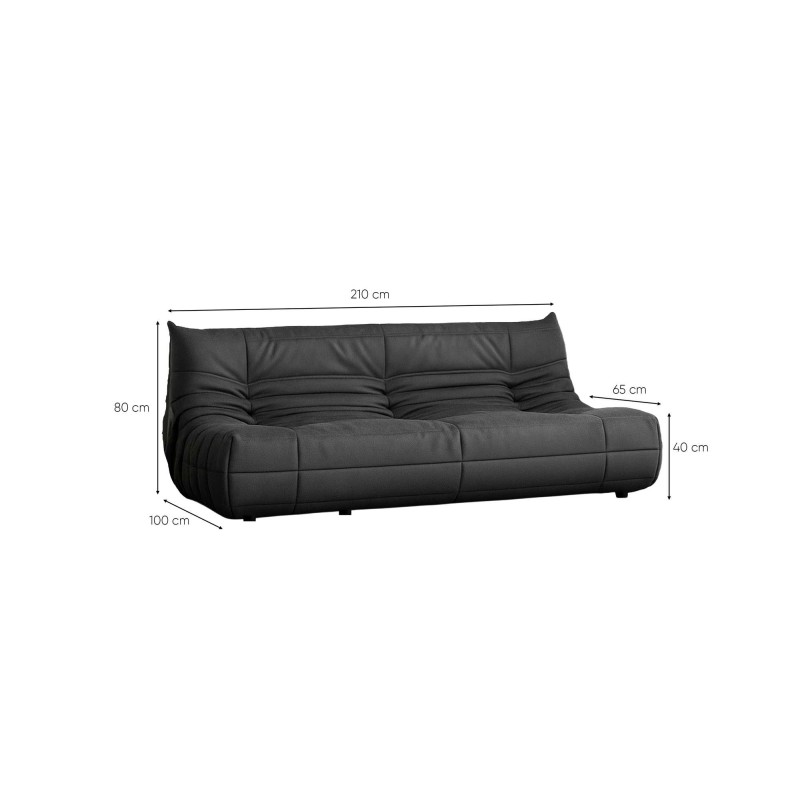 3-Seat Sofa Bocek - Dark Grey Dark Grey