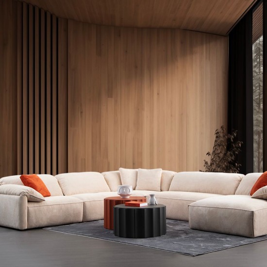 Γωνιακός Καναπές - Flamingo Corner 1 (L1+O1+C+O2+Chlr) - Χρώμα Cream - 335x385x105εκ