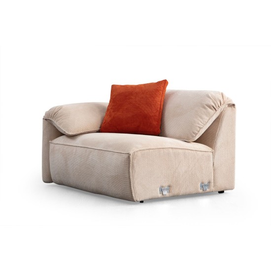 Γωνιακός Καναπές - Flamingo Corner 1 (L1+O1+C+O2+Chlr) - Χρώμα Cream - 335x385x105εκ