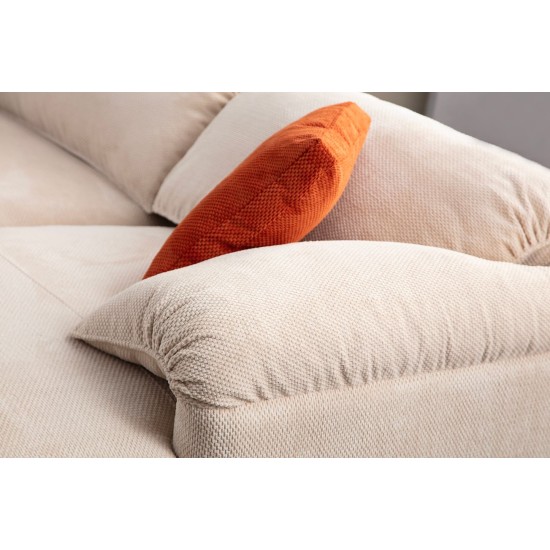 Γωνιακός Καναπές - Flamingo Corner 1 (L1+O1+C+O2+Chlr) - Χρώμα Cream - 335x385x105εκ