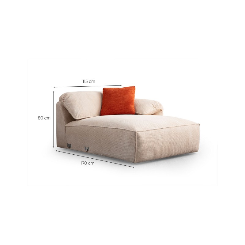 Corner Sofa Flamingo Corner 5 (L1+O1+Chlr) Cream