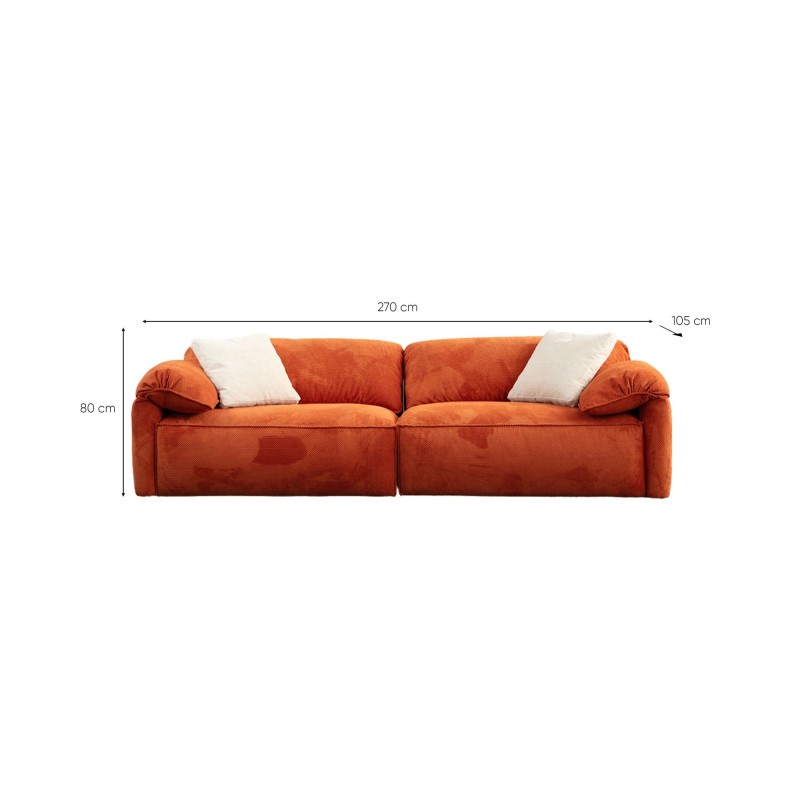 3-Seat Sofa Flamingo Lounge (L1,5+1,5R) Orange