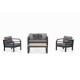 Garden Lounge Set Assento 2+1+1+S - Grey, Black Grey
Black