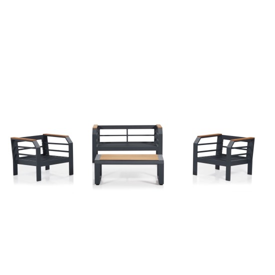 Garden Lounge Set Assento 2+1+1+S - Grey, Black Grey
Black