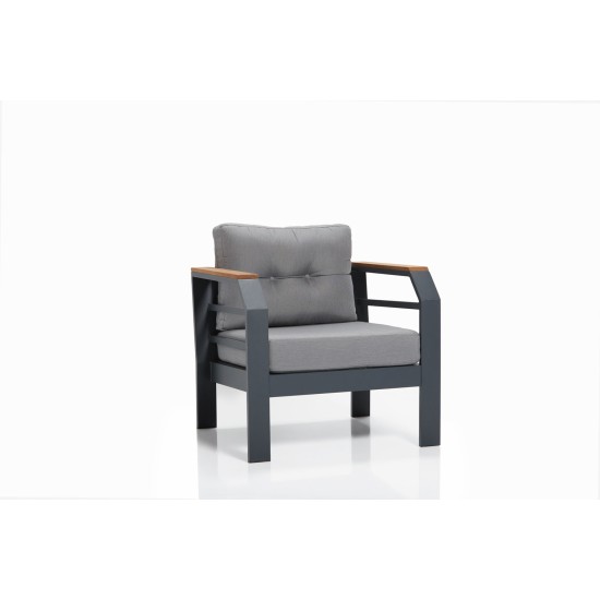 Garden Lounge Set Assento 2+1+1+S - Grey, Black Grey
Black