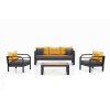 Garden Lounge Set Assento 3+1+1+S - Yellow, Black, Grey Yellow
Grey
Black