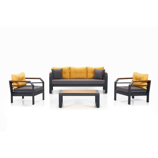 Garden Lounge Set Assento 3+1+1+S - Yellow, Black, Grey Yellow
Grey
Black Garden Lounge Set Assento 3+1+1+S - Yellow, Black, Grey Yellow
Grey
Black