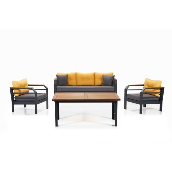 Garden Lounge Set Assento 3+1+1+M - Yellow,Grey,Black Yellow
Grey
Black