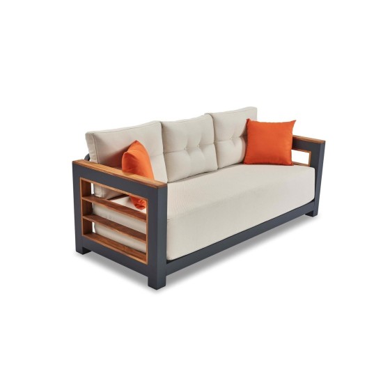 Garden Lounge Set Larix - White White