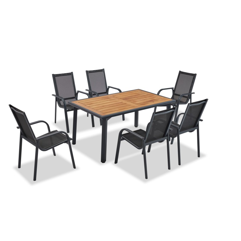 Garden Lounge Set Berlin - Anthracite, Wooden Anthracite
Wooden