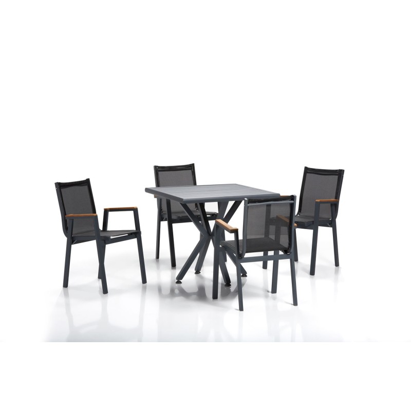 Garden Table & Chairs Set (5 Pieces) Samara 1 - Grey, Black Grey
Black