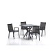 Garden Table & Chairs Set (5 Pieces) Samara 1 - Grey, Black Grey
Black