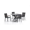 Garden Table & Chairs Set (5 Pieces) Samara 2 - Grey, Black Grey
Black