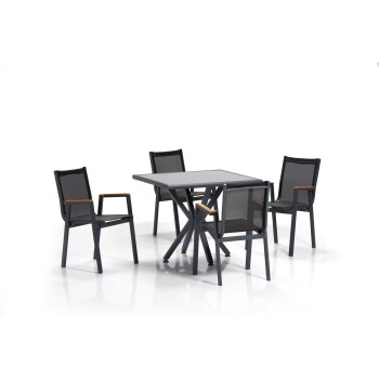 Garden Table & Chairs Set (5 Pieces) Samara 2 - Grey, Black Grey
Black
