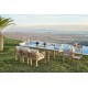 Garden Table & Chairs Set (8 Pieces) Venedik Ceramic Beige