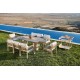 Garden Table & Chairs Set (8 Pieces) Toscana Ceramic Beige