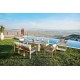 Garden Table & Chairs Set (8 Pieces) Toscana Ceramic Beige