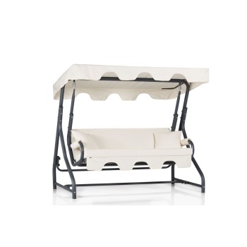 Garden Triple Swing Chair Ruta 19 - Dark Green, White Dark Green
White