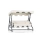 Garden Triple Swing Chair Ruta 19 - Dark Green, White Dark Green
White