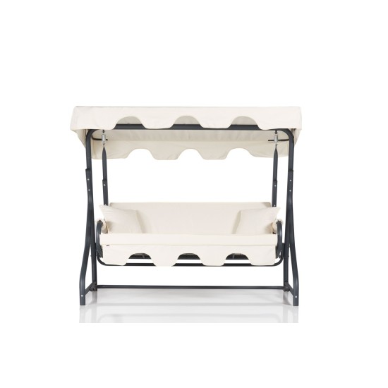 Garden Triple Swing Chair Ruta 19 - Dark Green, White Dark Green
White