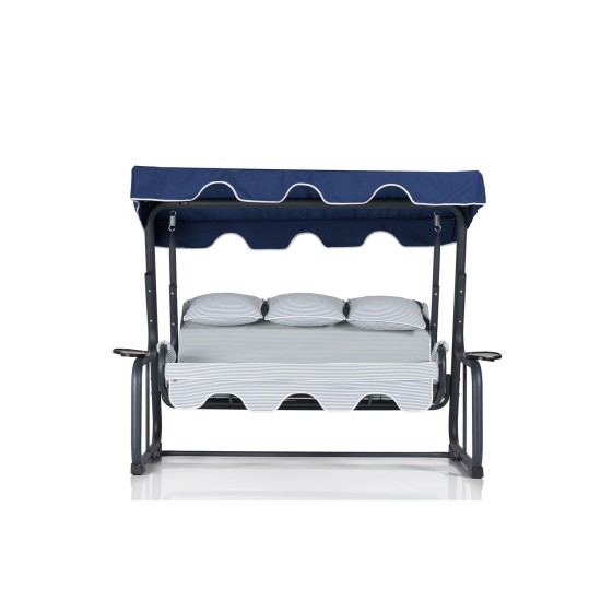 Garden Triple Swing Chair Vitis - Blue Multicolor Garden Triple Swing Chair Vitis - Blue Multicolor